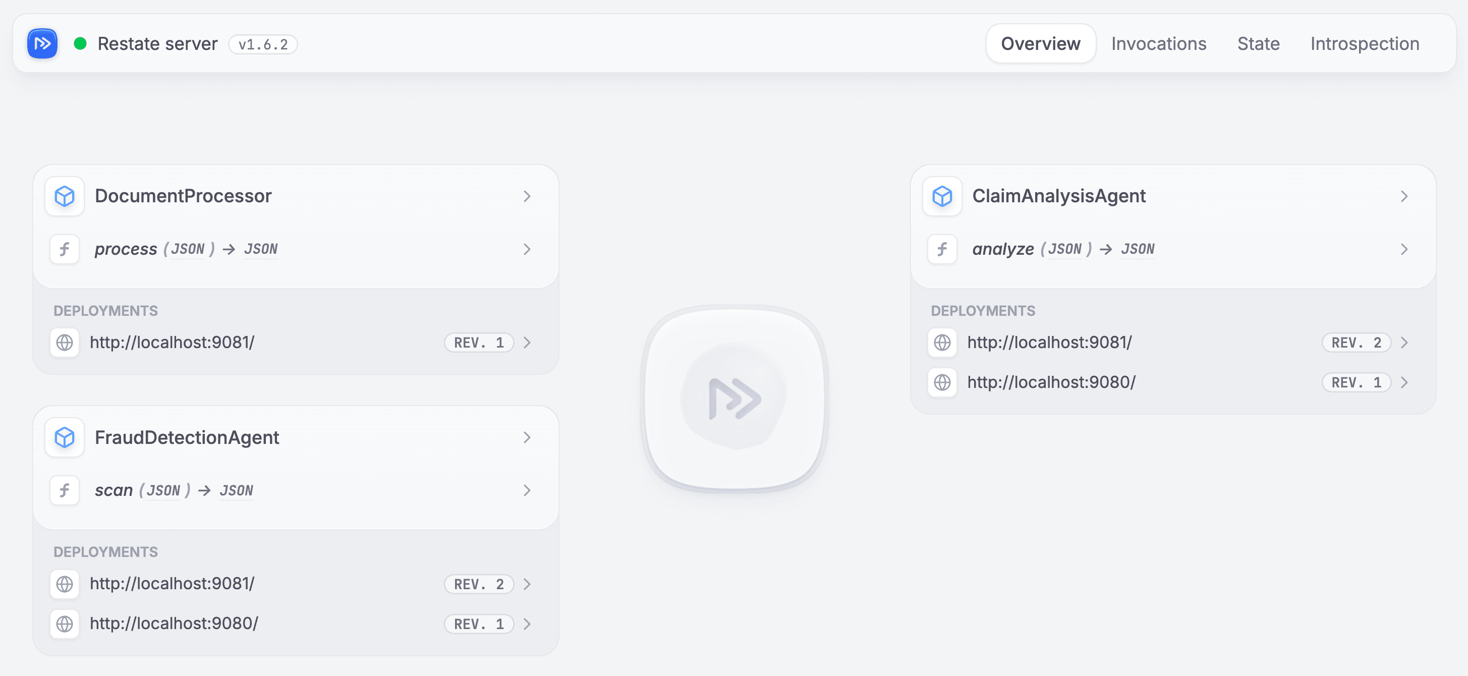Restate UI registry