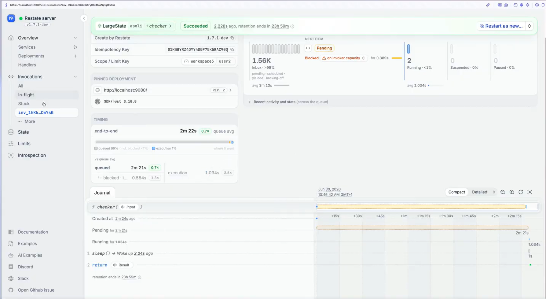 A prototype of Restate's UI for vqueues