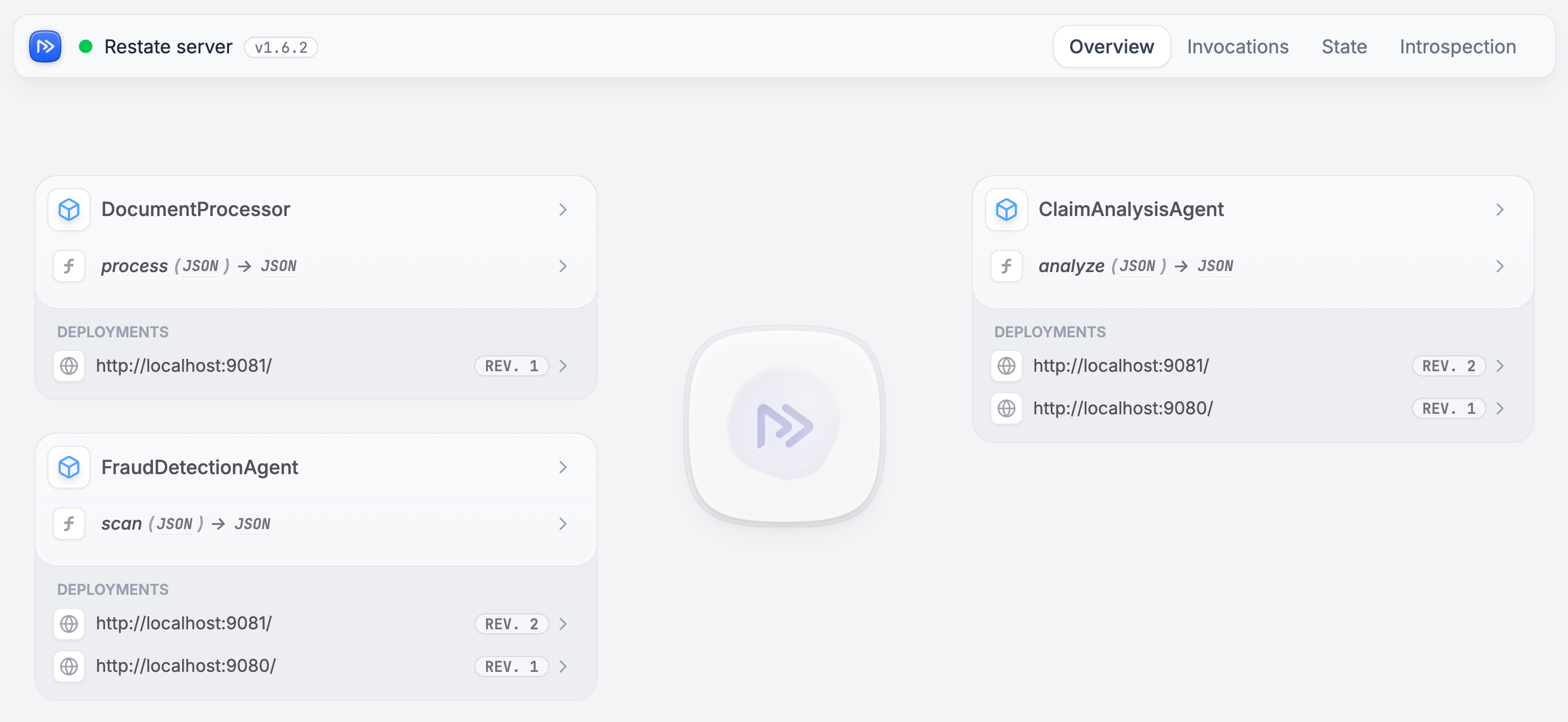 Restate UI registry