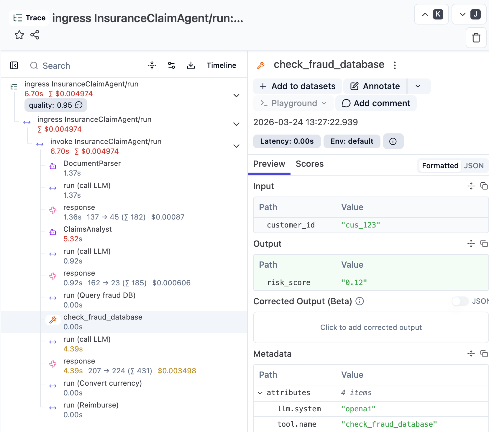 Langfuse trace overview