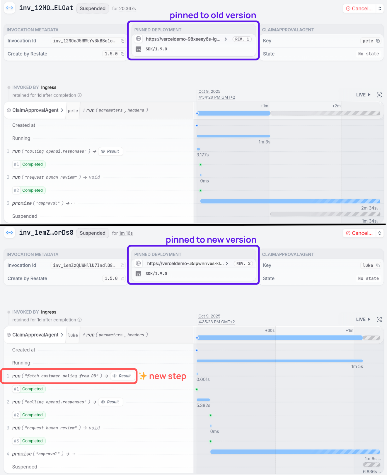 Serverless deployment targets.