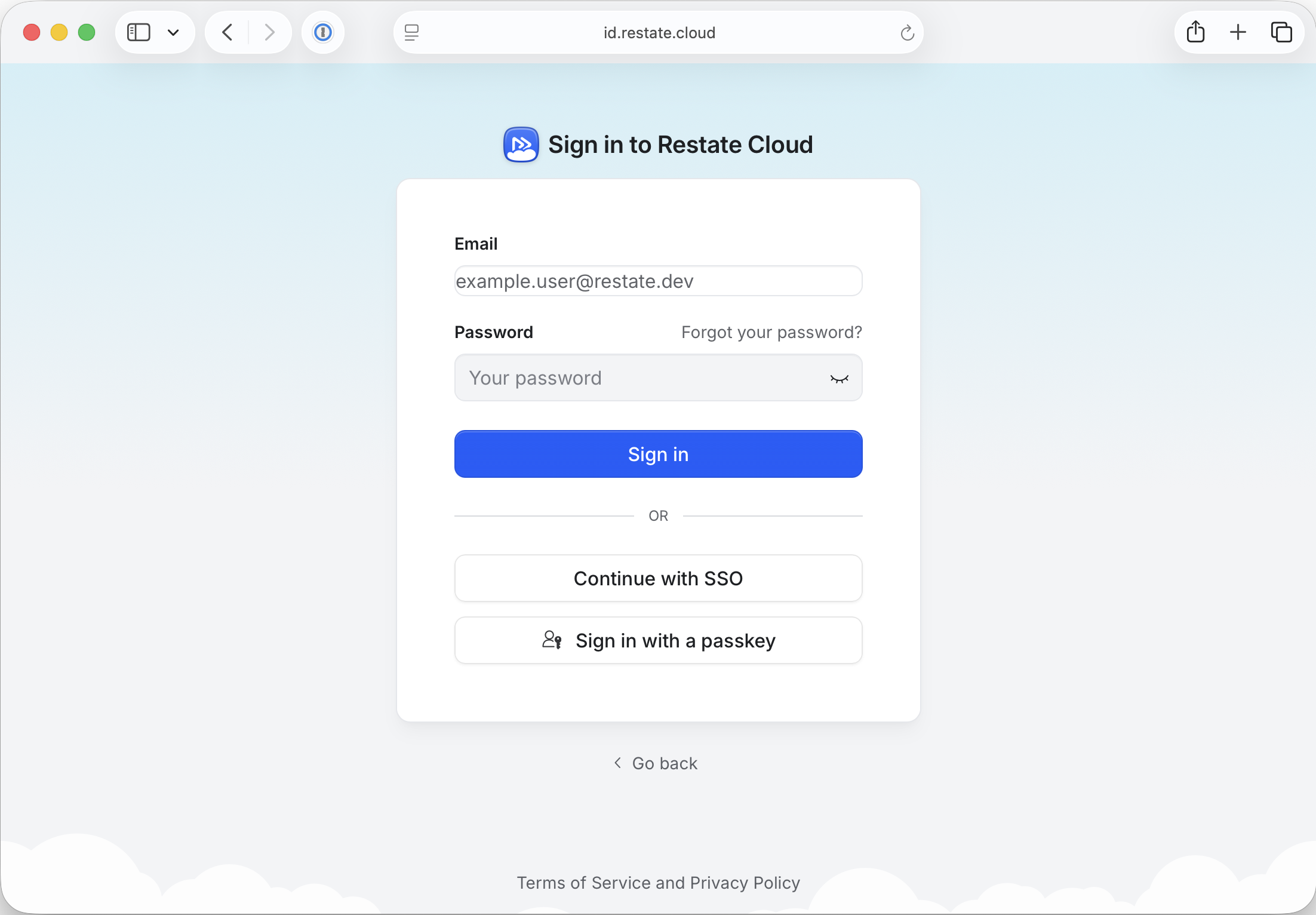 Restate Cloud SSO